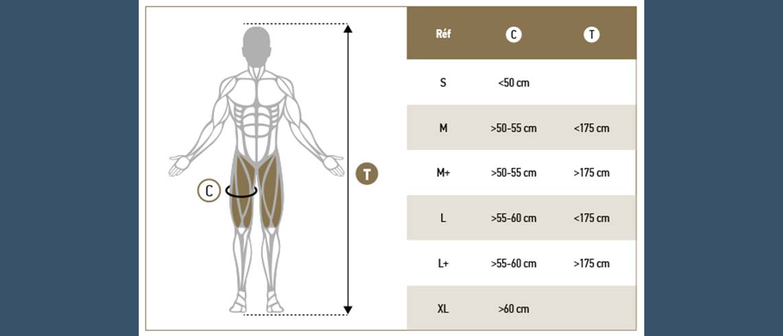 CSX EVO2 Bib Shorts Size Chart